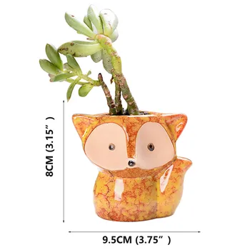 1Pc Keramikos Fox Augalų Puodą Micro Mielas Mini Vazoninių Succulents Maži Vazonai Bonsai Animacinių filmų Sodinamoji Namų Gėlių Vazonai, Dekoratyvinis