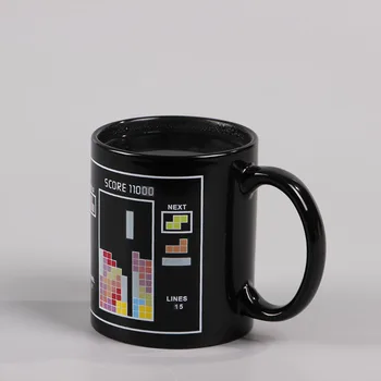 1Pce Klasikinis Tetris Modelio Spalva Keičiasi Spalvos Puodeliai Taurės Karščiui Jautrus Keraminės Kavos Puodelis Pieno Siurprizas Magic Cup