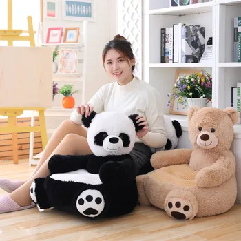 1pc 50*50*45cm Gražių Animacinių filmų Vaikams Sofa-lova, Kėdės Pliušinis Sėdynės Baby Lizdą Miega Lovoje Suaugusiųjų Pagalvę Įdaryti Meškiukas Panda Pliušiniai Žaislai