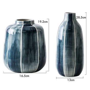 1pc Mėlyna Pabrėžti, Gėlių Vaza Minimalistinio Keramikos Vaza Vandens Sodinimo Konteinerių Puodą Namų Dekoro Hydroponic Sodinamoji Vaza