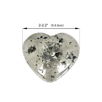 1pcs Gamtos Pyrite Širdies Formos Mineralinių Žaliavų Akmenys Energijos Kristalai Pavyzdys Apdaila