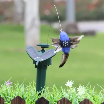 1pcs Kūrybos Saulės Auto Plaukioja Hummingbird Dirbtinių Plunksnų Spalva Imituojamas Paukščių Patalpų Lauko Sodo Puošmena Ornamentu