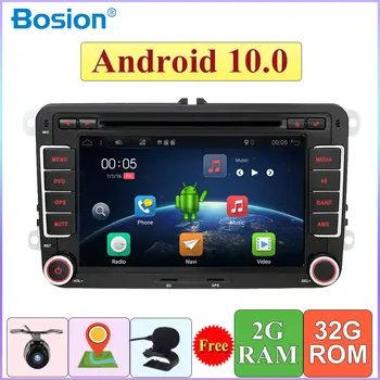 2 din Quad Core Android 10.0 forVolkswagen golf/forpolo sedanas/T5/tiguan/passat/caddy radijas, wifi, Bluetooth, DAB OBD 4G