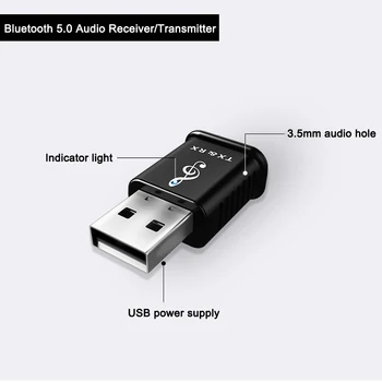 2 in 1 Garso Imtuvas, Mini Siųstuvas 5.0 Bluetooth, 3.5 mm AUX Stereo 
