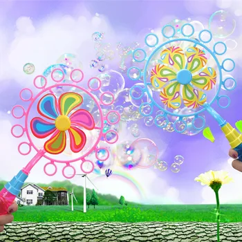 2-in-1 vėjo malūnas Burbulas Stick Magija Burbulo Pūtimo Stick Vaikams Žaisti Žaislas Automatinis Muilo Burbulas Mašina Vandens Burbulas Vaikams