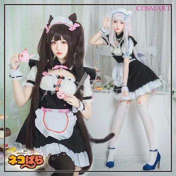 2018 Anime Nekopara Chocola Vanilės Cosplay Kostiumų Japonijos Kawaii Tarnaitė Suknelė Vienodas Helovinas Šalis Kostiumas Moterims