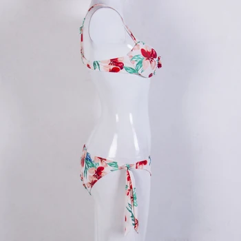 2018 M. Naujas Gėlių Bikini Nustatyti Moterų Tvarstis Seksualus Maudymosi Kostiumėliai Vidurio Wasit Stebėjimo Maudymosi Paplūdimio Maudymosi Kostiumai
