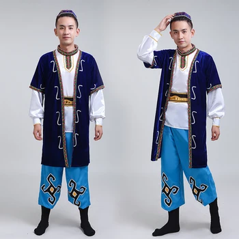2019 Naujas Vyrų Sindziango Šokių Šou Drabužių Suaugusiųjų Hui Uygur Etninės Grupės, Tautinės Mažumos kazachstano Drabužiai ir jų Priedai