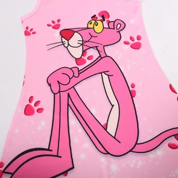 2019 Nauji Kūdikių mergaičių Nightdress Pink Panther Mergaičių naktiniai marškiniai, pižamos Suknelės Vaikams apsirengti Vasaros Pižamą Namų Drabužiai Vaikams Sleepwear