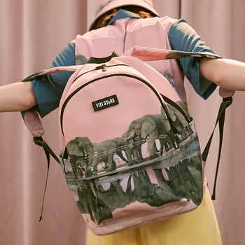 2019 YIZISTORE didelės talpos drobės kuprinė atsitiktinis kūrybos 15inch mokyklos maišeliai paauglių HIPIŲ serija