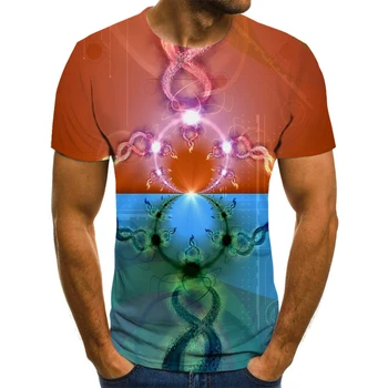 2020 3D juokingi marškinėliai vyriški psichodelinio spausdinimo atsitiktinis trumparankoviai marškinėliai vyriški streetwear T-marškinėliai vyrams, XL 110-6XL