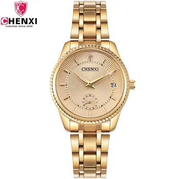 2020 CHENXI Žiūrėti Prabanga Aukso Laikrodžiai Moterų Mados Kristalų Laikrodžiai Moterims Nerūdijančio Plieno Kvarcinis Laikrodis Moterų Watch Laikrodis