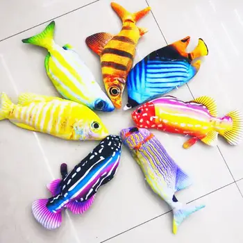 2020 Nauja Elektros Žuvų Katė Žaislas Realus Pliušinis Juda Žuvų Katžolių Kicker Žaislai