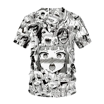 2020 Nauja, T-shirt Anime 3D Spausdinimo Vyrai Moterys Hentai Modelio O-Kaklo Hip-Hop Marškinėliai Harajuku Atsitiktinis Viršūnes Sexy Mergina Drabužių Viršų