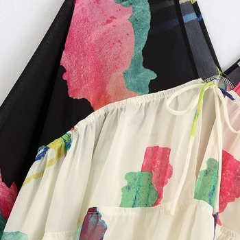 2020 Naują Atvykimo Moterų kratinys spausdinti atsitiktinis kimono palaidinės ponios v kaklo prašmatnus smock marškinėliai šifono femininas blusas viršūnes LS6397