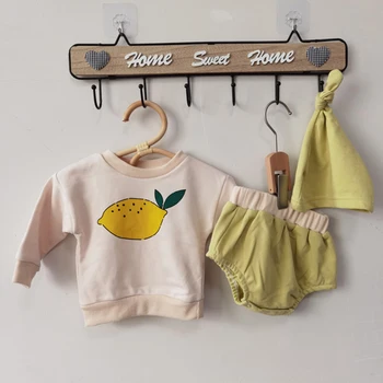 2020 Naujų Rudens korėjos Stiliaus Vaikams Drabužiai Tiktų marškinėliai+Kelnės +Hat Kūdikiams, Kūdikių Mergaitės Berniukai Drabužių Rinkinys Naujagimiui Berniukų Drabužiai