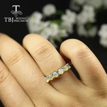 2020 Naujų gamtinių Opalas Žiedas mažas mielas opalas žiedas aplink 4mm Nekilnojamojo brangakmenio Žiedas womon 925 sterlingas sidabro fine jewelry tbj
