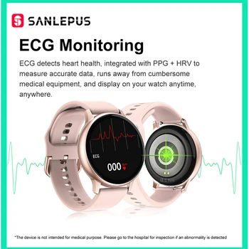 2020 SANLEPUS Smart Žiūrėti Sporto Širdies ritmo Monitorius Vandeniui Fitneso Apyrankė Vyrams, Moterims Smartwatch 