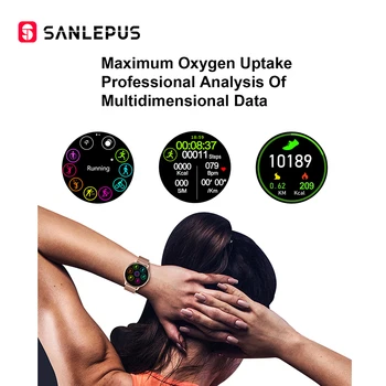 2020 SANLEPUS Smart Žiūrėti Sporto Širdies ritmo Monitorius Vandeniui Fitneso Apyrankė Vyrams, Moterims Smartwatch 