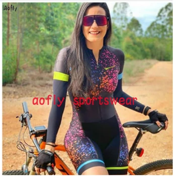2020 aofly dviratį jumpsuit dviračių drabužių moterų profesinės ilgas rankovėmis kostiumas Lycra audinio sponge padcycling skinsuit 7color