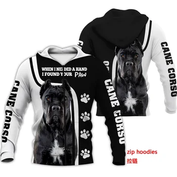 2020 karšto pardavimo Vyrai moterys cane corso šuo limited edition 3d užtrauktukas hoodies ilgomis rankovėmis Megztiniai striukė, megztinis tracksuit