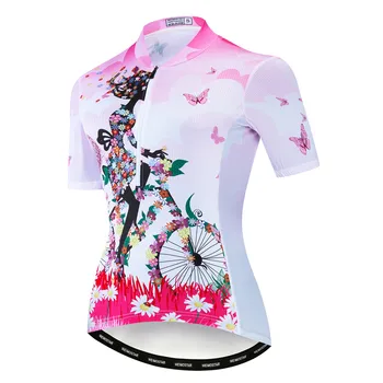 2020 m. Dviračių Džersis moterų Dviračių Megztiniai moterų road MTB dviračių marškinėliai Pusė Užtrauktukas maillot Mergina Lenktynių viršuje drabužių rožinė vasaros