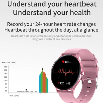 2020 m. Visiškai Naujų Spalvų jutiklinis ekranas Moterų Smart Watch Vyrų Vandeniui fitneso daugiafunkcis Sporto žiūrėti, Širdies ritmas, kraujo spaudimas