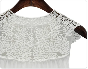 2020 metų Vasaros Moterų marškiniai baltos spalvos Nėriniais, Šifono palaidinė Atsitiktinis palaidų palaidinės Plius Dydis viršūnes blusas femininas ropa mujer M-5XL