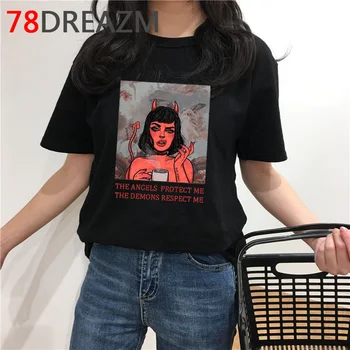 2020 Šėtonas Siaubo Marškinėliai Moterims Demonas Mirties Baisu Velnias Juokingas T-shirt Satanism Svetimų Grim Reaper Satanist Grafinis TShirts Moteris
