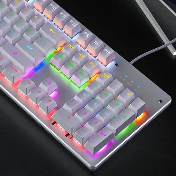 2021 Ergonomiškas Stilingas Laidinis Žaidimų Mechaninė RGB LED Apšvietimas Mėlyna Juoda Ašies Klaviatūros Nešiojamųjų Kompiuterių 