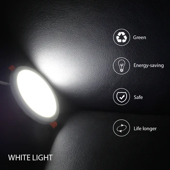 220V Ultra Plonas LED Skydelio Lemputė 6W 8W 15W 20W Aliuminio Turas Lubų Nišoje Downlight atvira skylė aukščio Balta 6000-6500K