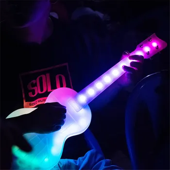 23 Colių Havajų Gitara LED Šviesos Ukulėle Koncertas Skaidrus Polikarbonatas Kelionės Lauko Smart Ukulėle su Ukelele Krepšys