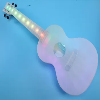 23 Colių Havajų Gitara LED Šviesos Ukulėle Koncertas Skaidrus Polikarbonatas Kelionės Lauko Smart Ukulėle su Ukelele Krepšys