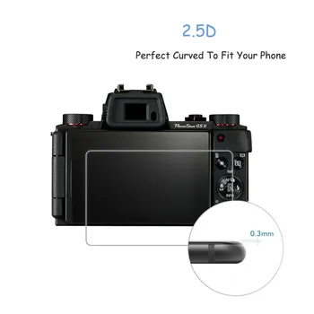 2Pack Canon PowerShot G5X / G7X / G9X 0.3 mm 2,5 D 9H Aišku, Grūdintas Stiklas Screen Protector Digital Camera Anti-Scratch Plėvele
