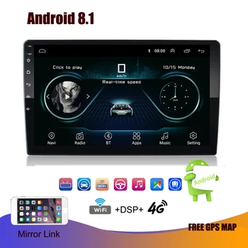 2din Automobilio Radijo Android 8.1 Universalus GPS Navigacija, Bluetooth 2.5 D Touch Ekraną, Wifi, Automobilių Garso Stereo FM USB Automobilinis Multimedia MP5