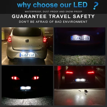 2vnt Automobilio LED Licencijos numerio apšvietimo Lemputės, Skirti Škoda Fabia 2 3 Octavia Puikus 3 2 3 Yeti 5L Greitai NH1 NH3 Kodiaq NU7 Licencijos Numeris lemputė
