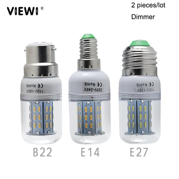 2vnt E27 E 14 B 22 dimeris led Kukurūzų Lemputės šviesos 110v, 220v, 4W aukštos kokybės pritemdomi namų žvakė dėmesio energiją taupančių lempų