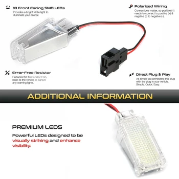 2vnt LED Kojoms Įkrovos Pagal Durų Mandagumo Šviesos Bagažinė Daiktadėžė Lempos, Audi TT A3 S3, A4, S4 A5 RS6 A1 A2 A8 A5 A6 S6