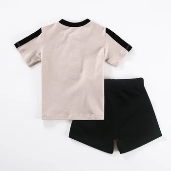 2vnt nustatyti kūdikių drabužiai trumpas viršų ir šortai vaikams laisvalaikio nustatyti raukiniai mygtuką vaikams drabužių kontrasto spalvų mados drabužiai vaikams