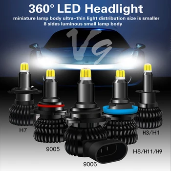 2x LED Automobilių Žibintų Lemputė HB3 9005 9006 HB4 H1 H7, H8, H11 H9 Canbus Auto Rūko Šviesa 