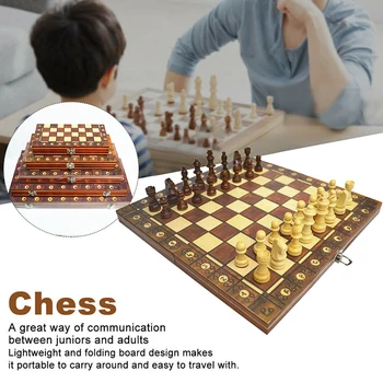 3 1. Magnetinio Mediniai Nardai, Šachmatai Šaškės Kelionės Žaidimai Šachmatų Rinkinį Valdybos Suaugusiems, Vaikams, Pradedantiesiems Didelių Šachmatų Lenta Naujas Dizainas