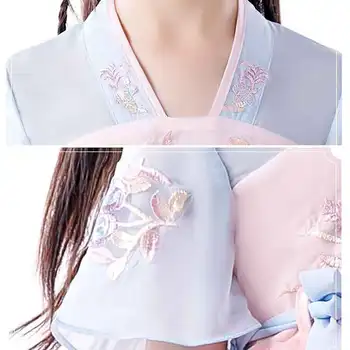 3-12Girls' Han Konfucijaus Suknelės Kinijos Retro Stiliaus Siuvinėjimas, vaikiški Drabužiai Tango Suknelė Vasaros Tradicinės Partijos Kostiumai