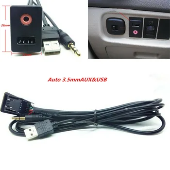 3,5 mm USB AUX Švino Tvirtinimo Adapterio Kabelį Automobilių Garso Flush Mount Skydelis Greitai