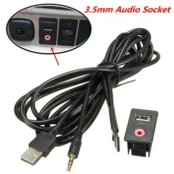 3,5 mm USB AUX Švino Tvirtinimo Adapterio Kabelį Automobilių Garso Flush Mount Skydelis Greitai
