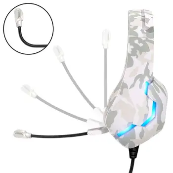 3,5 mm USB Galvos montuojamas Žaidimų Ausinės Laidinis Mikrofonas Stereo Bass USB Ausines Spalvinga Švyti LED Šviesos Kompiuteris PC Earphon