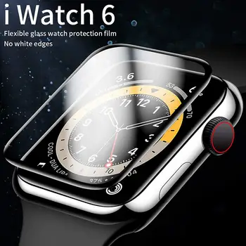 3 Vnt 3D Visiškai Padengti Grūdinto Stiklo Apple Žiūrėti Serijos 6 40 44 Mm Ekrano apsaugos Iwatch 6 Smart Žiūrėti Apsauginės Plėvelės