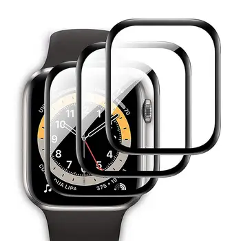 3 Vnt 3D Visiškai Padengti Grūdinto Stiklo Apple Žiūrėti Serijos 6 40 44 Mm Ekrano apsaugos Iwatch 6 Smart Žiūrėti Apsauginės Plėvelės