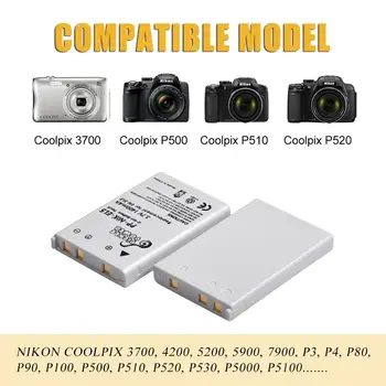 3 Vnt EN-EL5 EN EL5 ENEL5 Baterija ir Siena Çkroviklio Fotoaparatas Nikon Coolpix P80 P90 P100 P500 P510 P520 fotoaparato priedai