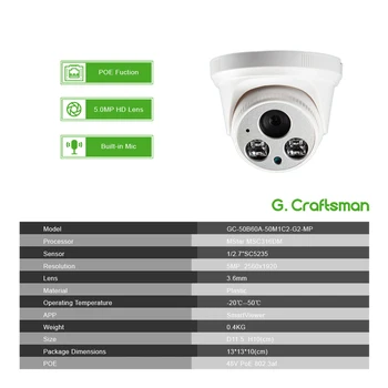 32ch 5MP POE Kit Garso H. 265 Sistemos CCTV Saugumo Lauko Vandeniui IP vaizdo Kameromis 