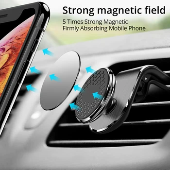 360 Laipsnių Magnetinio Automobilinis Telefono Laikiklis iPhone 11 Universalus Oro Angos Mount Lizdo Magnetas Navigacija, Automobilinis Laikiklis Pasukti Stendas